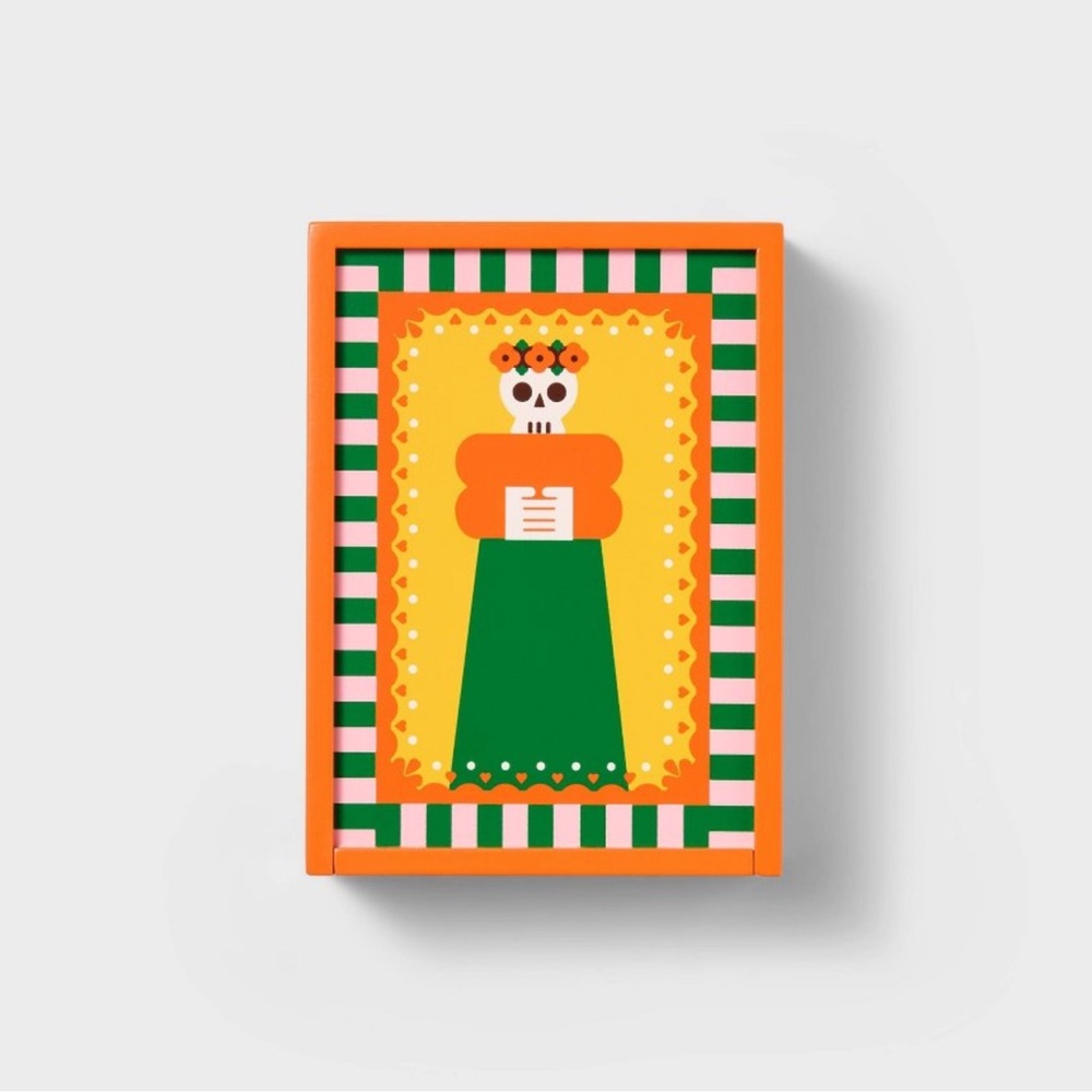 Target x Cecilia Ruiz Dia de Muertos orange sugar skull matchbox box